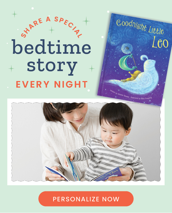 Engage and soothe young children before bedtime with a uniquely personalized story.