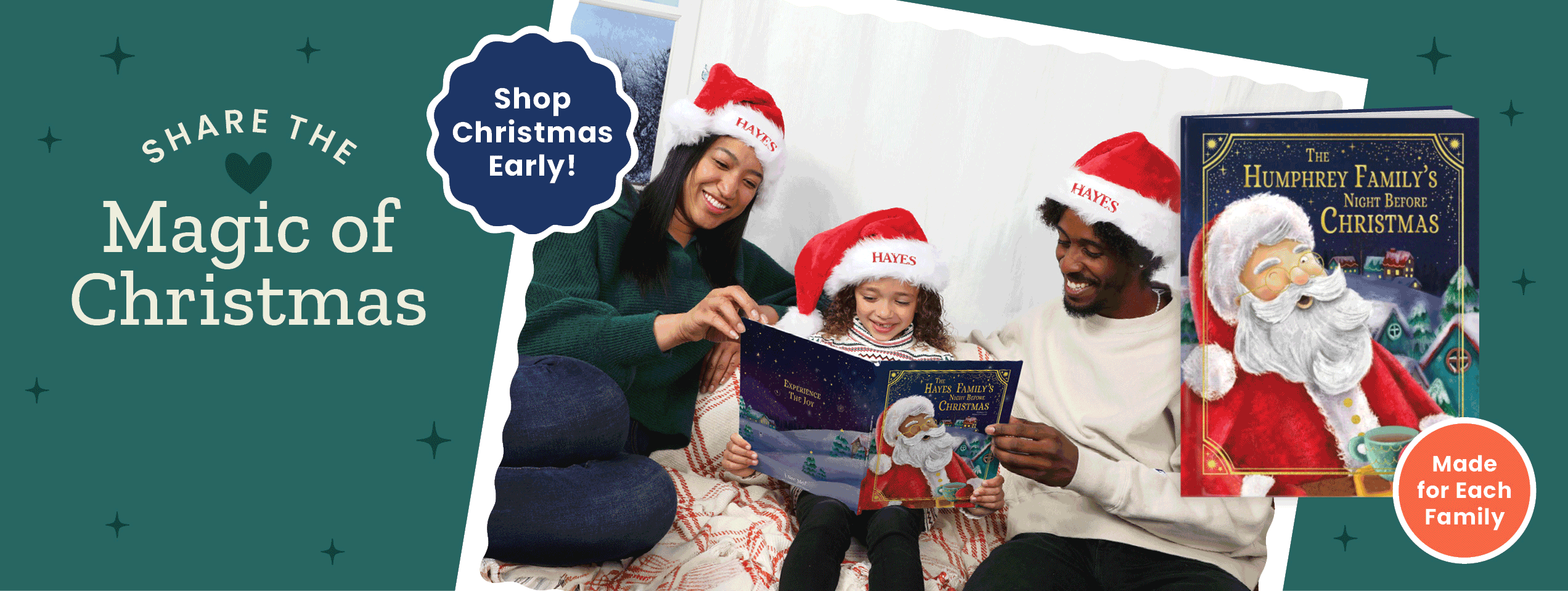 Our Family’s Night Before Christmas Personalized Book Gold Foil Edition