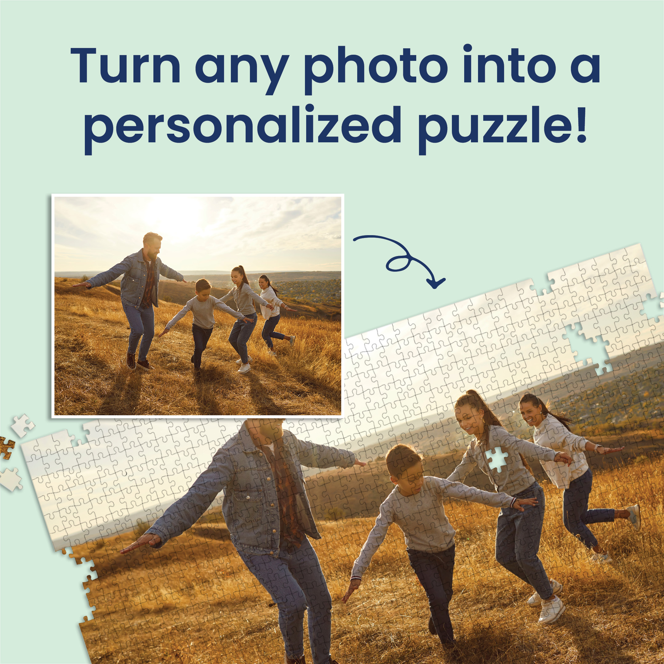 Premium Personalized Photo Puzzle, Landscape / Horizontal – 1,000 Pieces