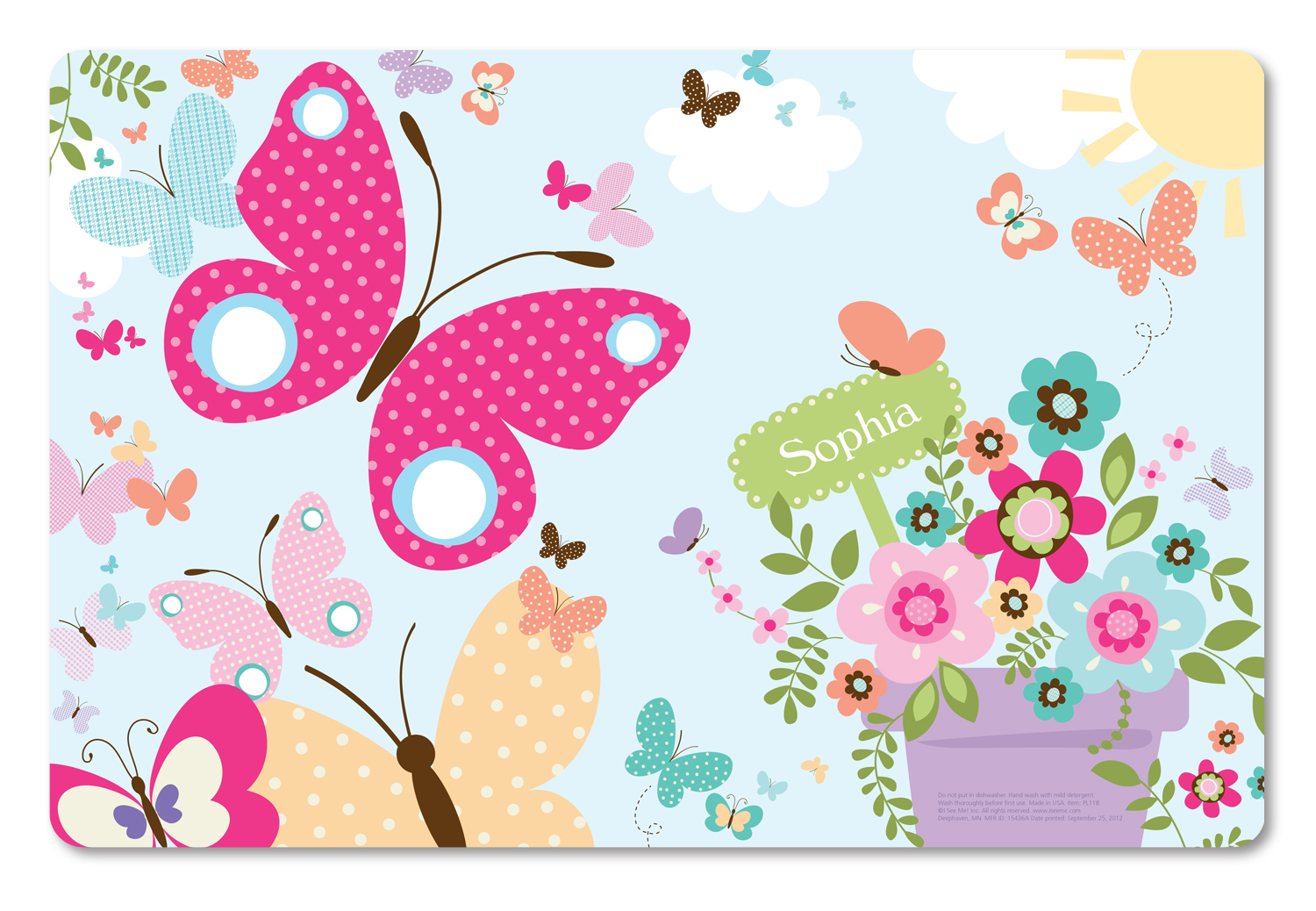 All-a-Flutter Butterflies Personalized Placemat