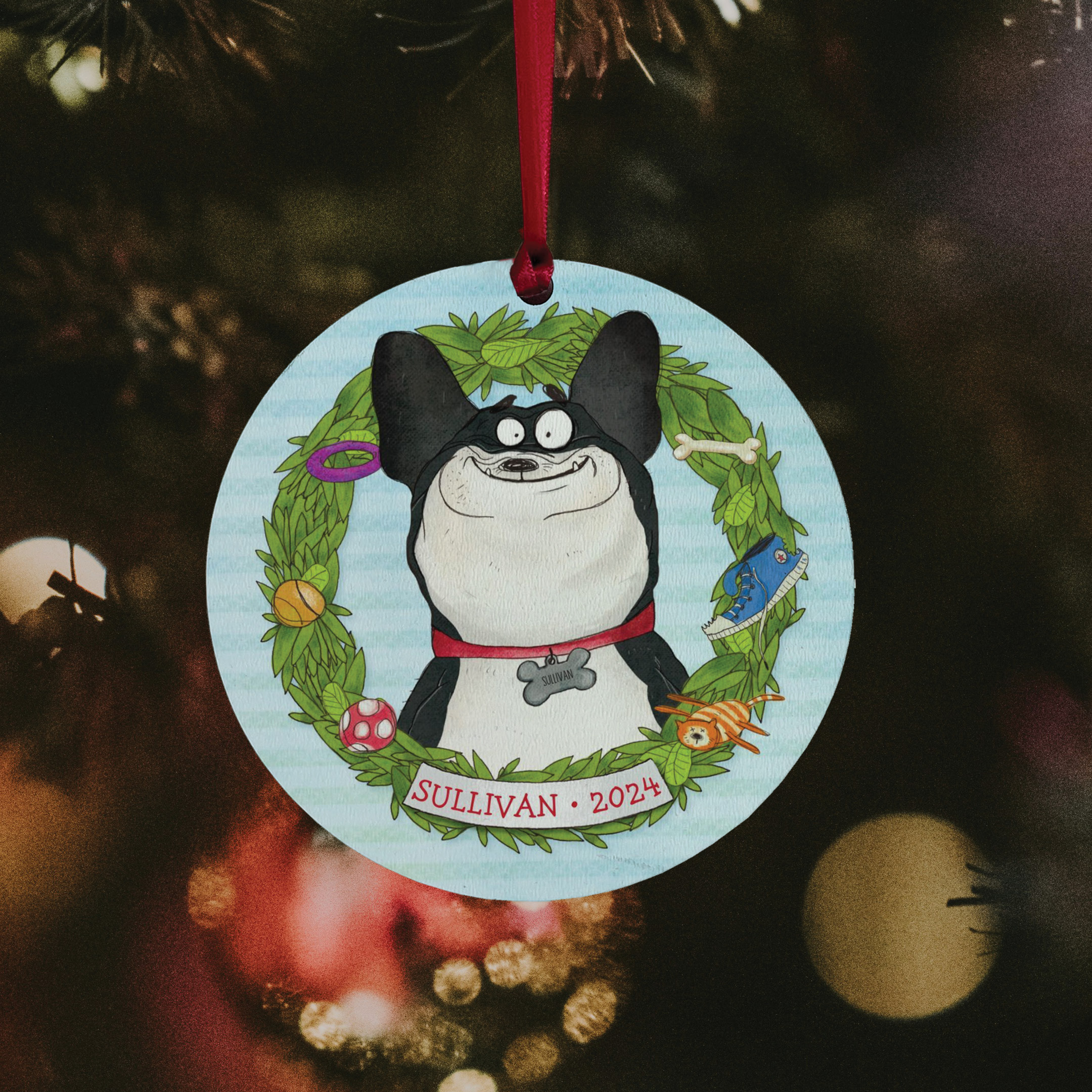 Merry Dog Personalized Ornament