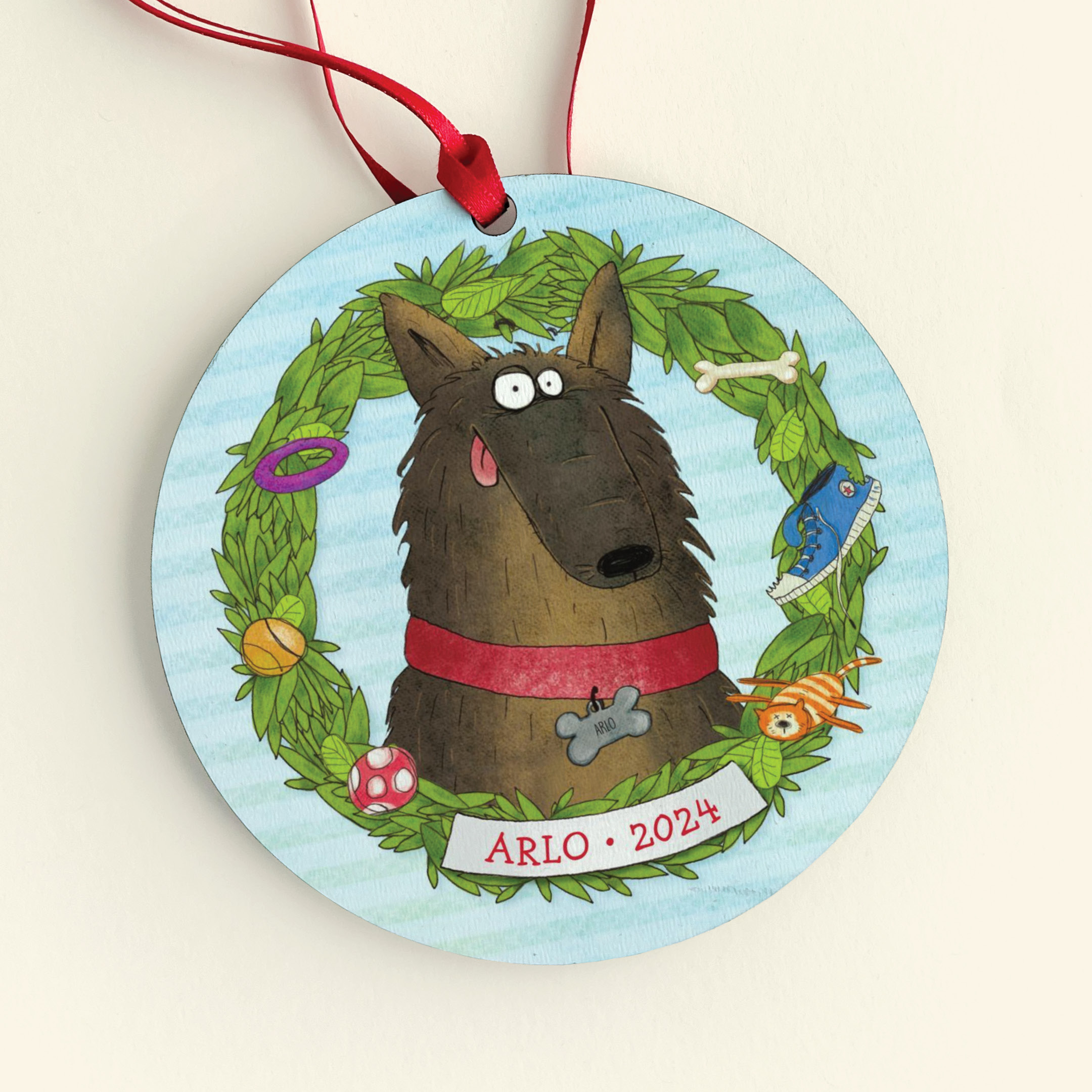 Merry Dog Personalized Ornament