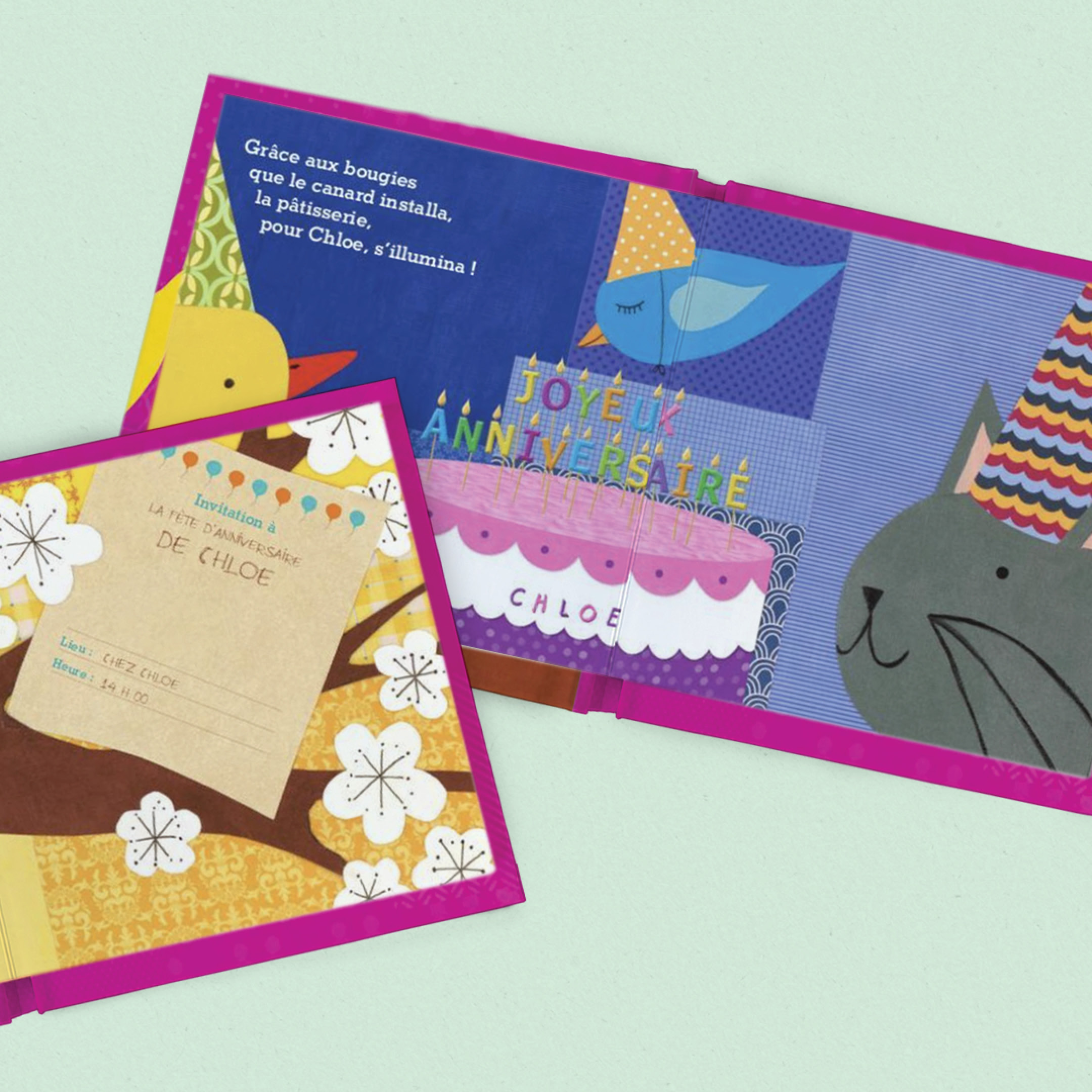 Le merveilleux anniversaire de bébé Livre Personnalisé Cartonné - Rose