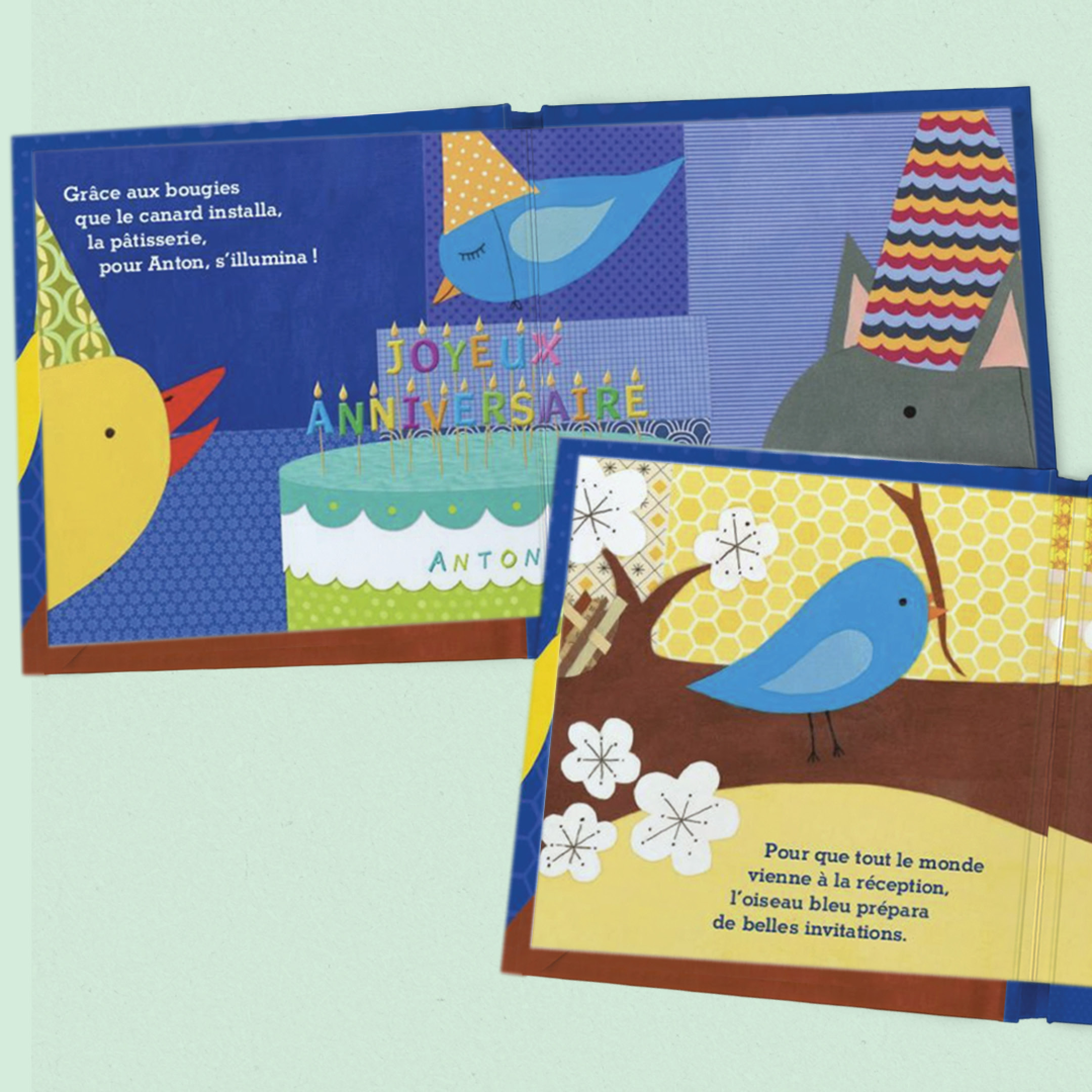 Le merveilleux anniversaire de bébé Livre Personnalisé Cartonné - Bleu