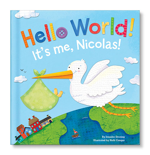 Hello World! Personalized Board Book - Blue