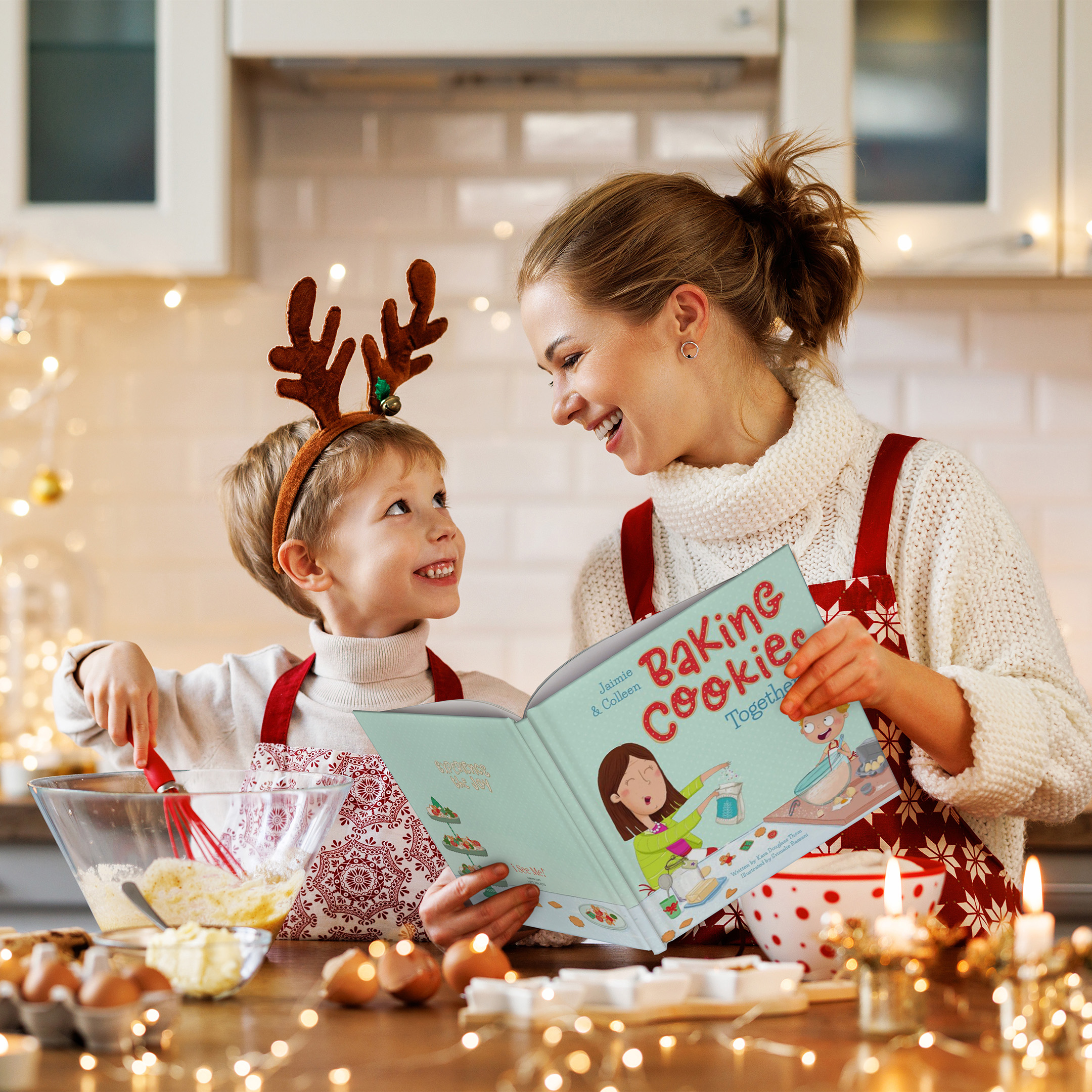 Baking Christmas Cookies Together Book and Ornament