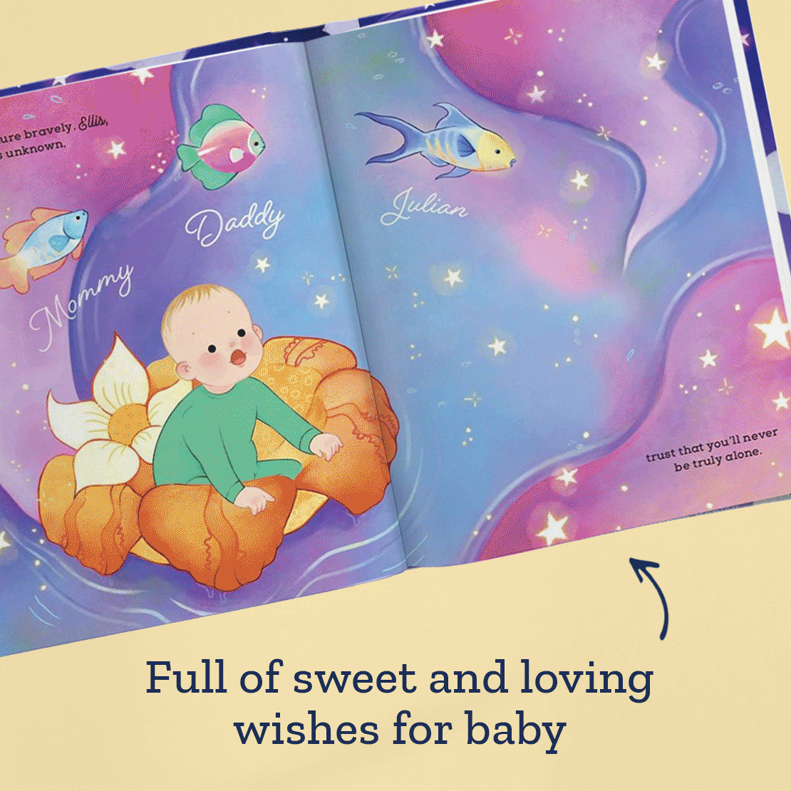 Dreams and Wishes for Baby Personalised Book Gold Foil Edition