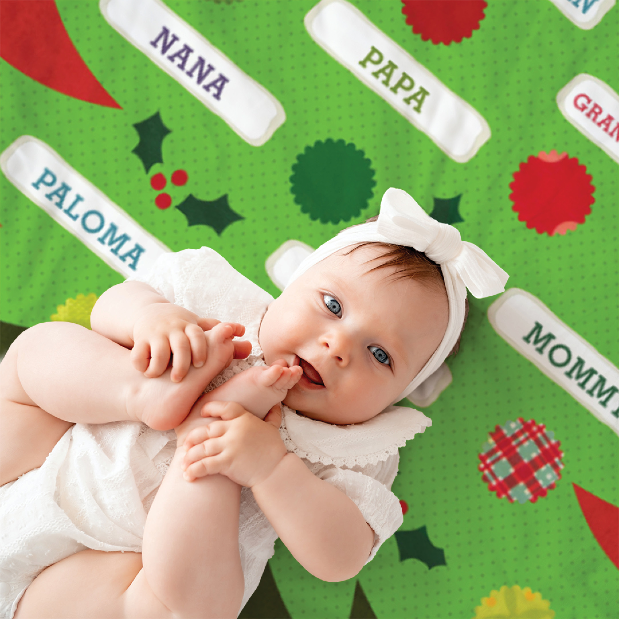 Personalized Sherpa Blanket Christmas Family Tree