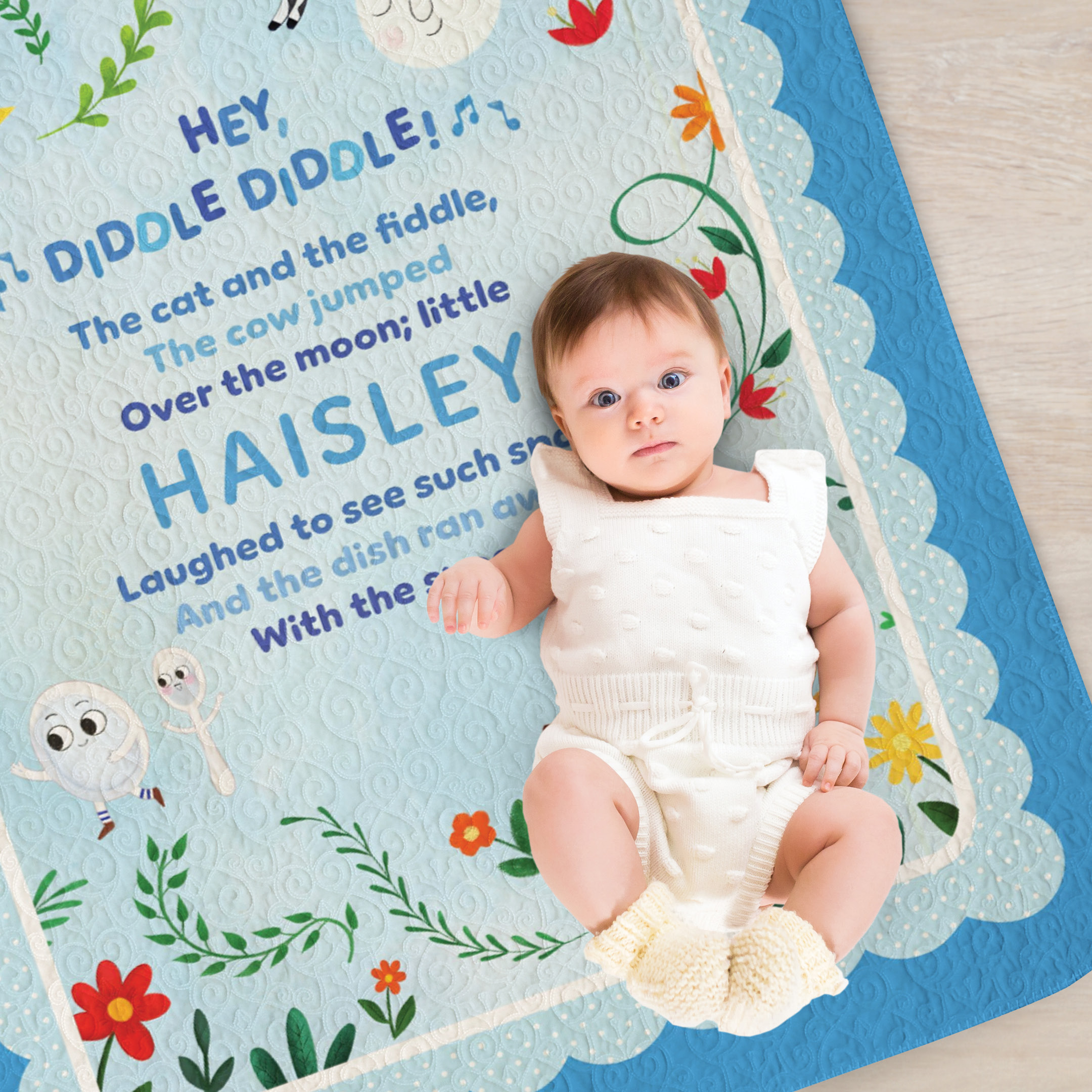Personalized Quilted Blanket Nursery Rhymes I See Me!