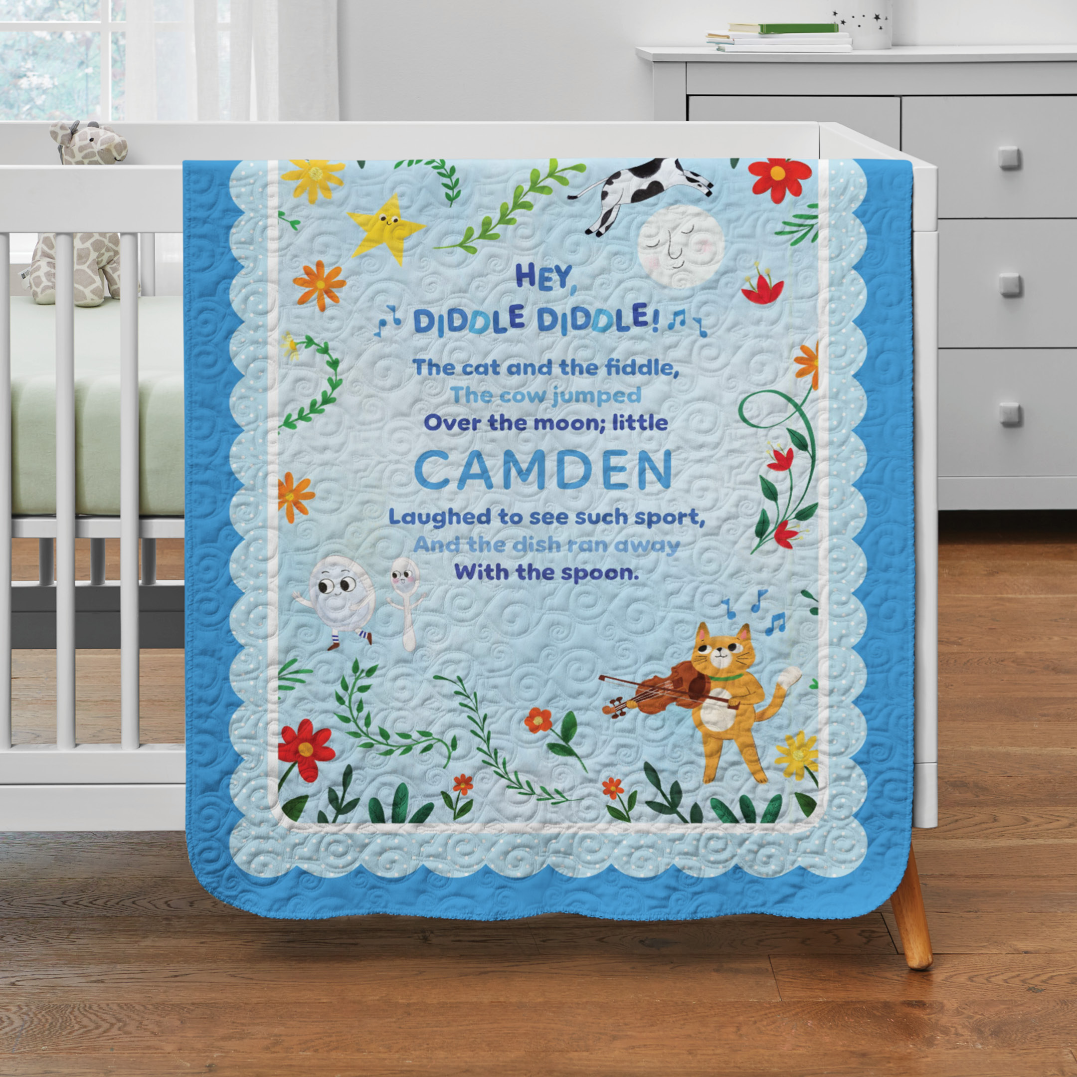 Personalized Quilted Blanket Nursery Rhymes I See Me!