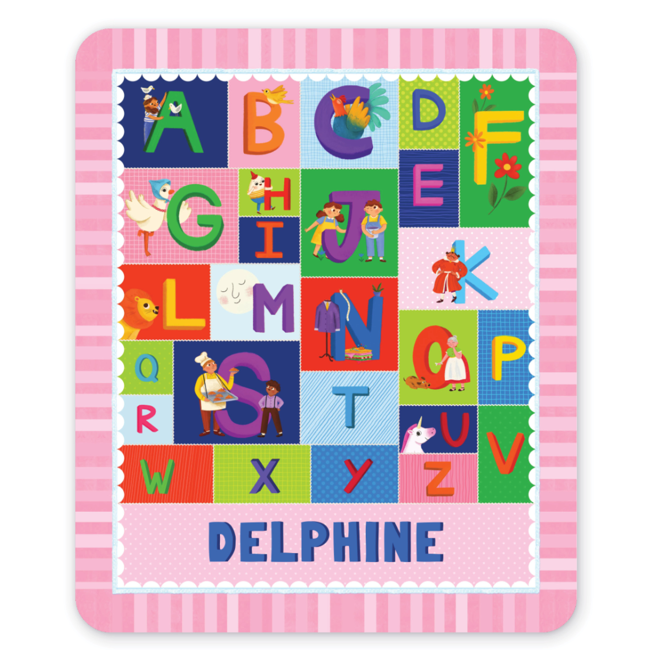 Kids Luxury Sherpa Baby Blanket With ABC Letter Etched Pattern, 30x40 Inches, Soft Plush Pink Blanket - View #9