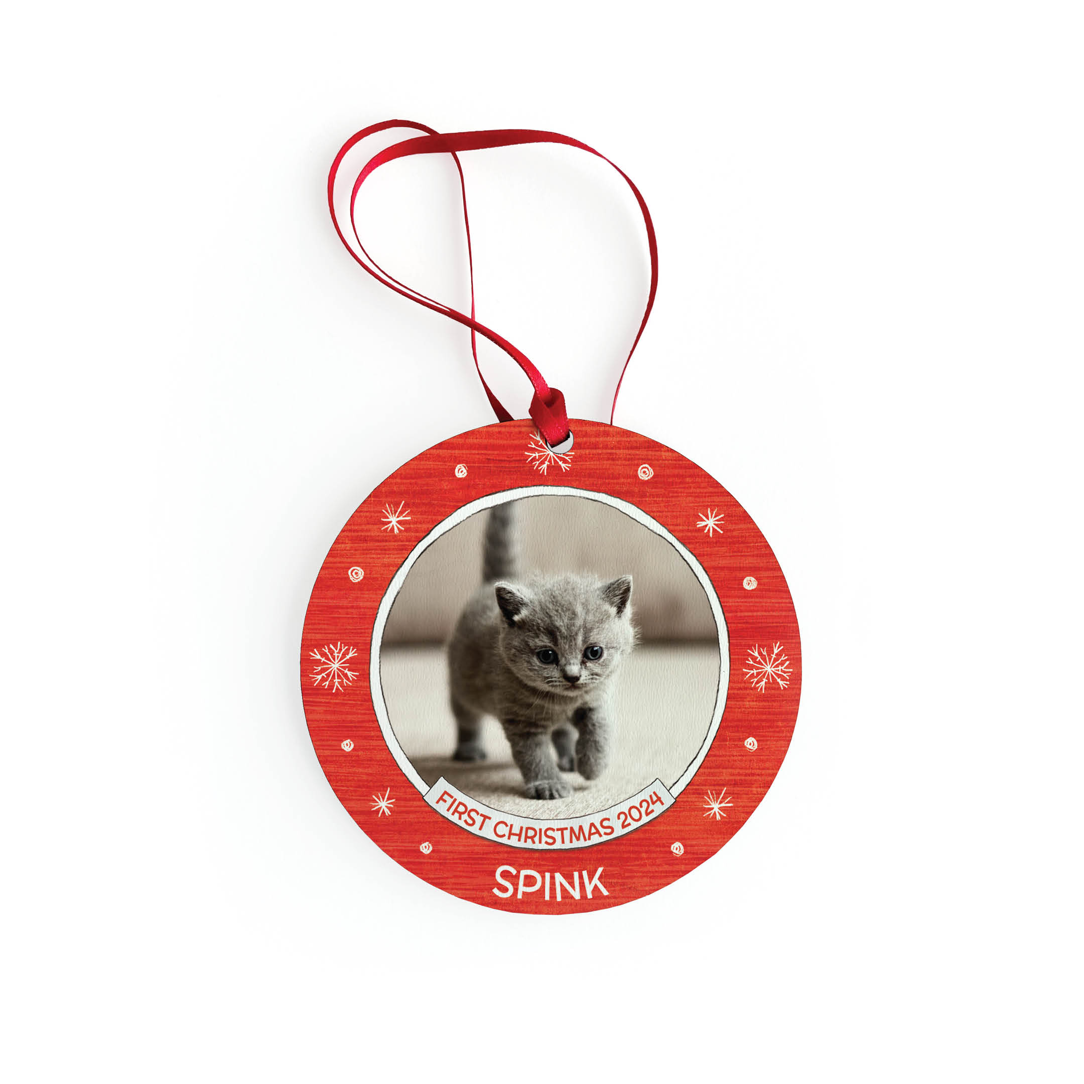 Cat s First Christmas Personalized Ornament
