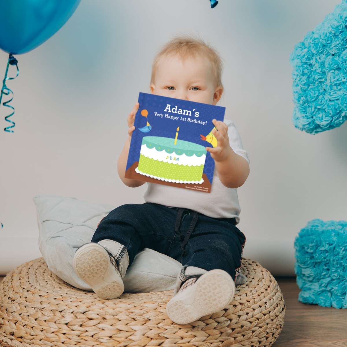 Baby's First Birthday Personalised Board Book for Boys