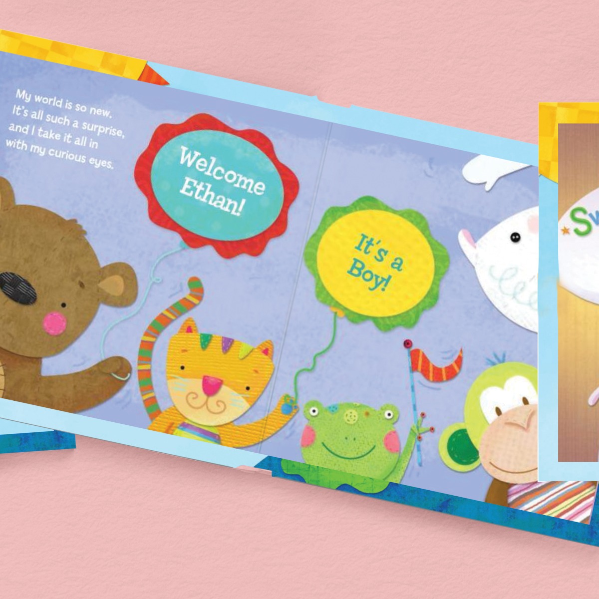 Hello World! Personalised Board Book - Blue