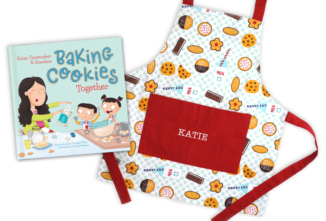 Baking Hanukkah Cookies Together Personalized Book and Apron Gift Set