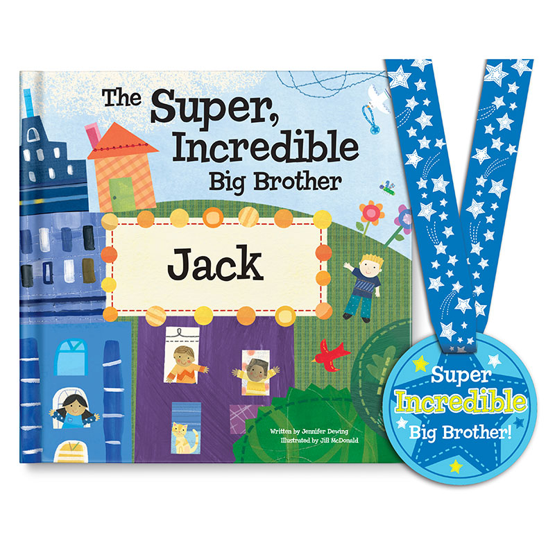 The Super, Incredible Big Brother Book and Medal for Twins