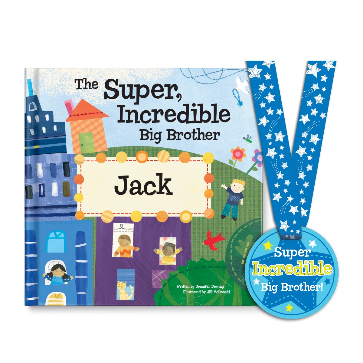 The Super, Incredible Big Brother Personalized Book and Medal