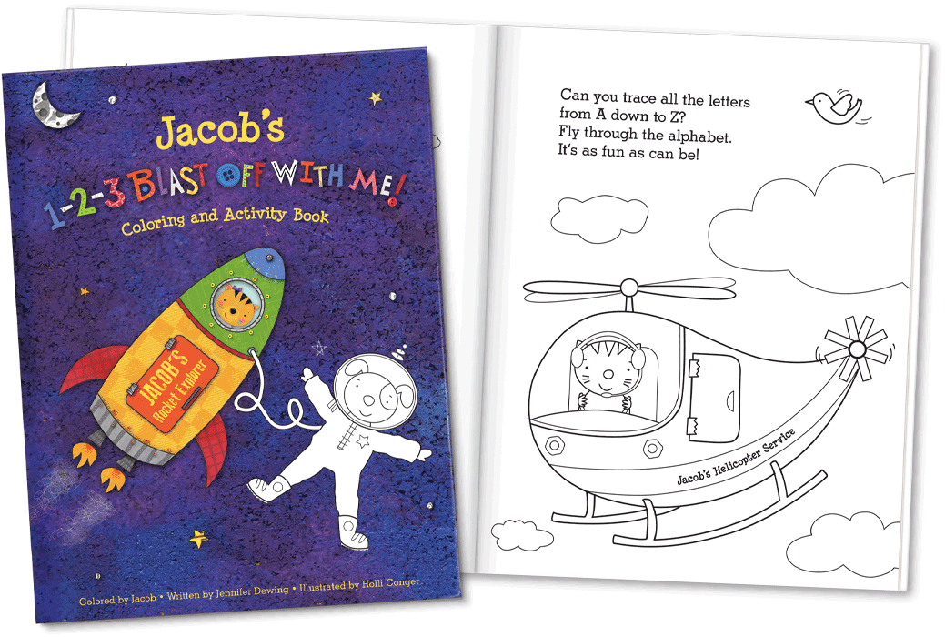 1-2-3 Blast Off with Me Coloring and Activity Book