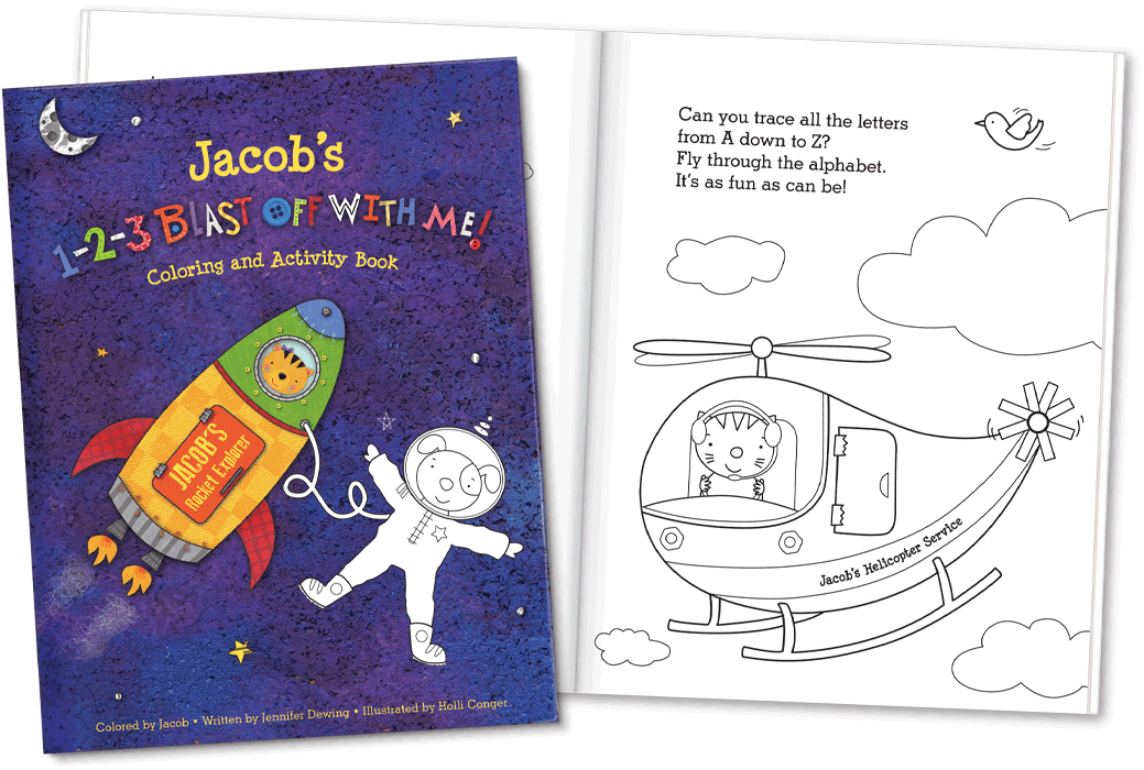 1-2-3 Blast Off With Me Coloring and Activity Book