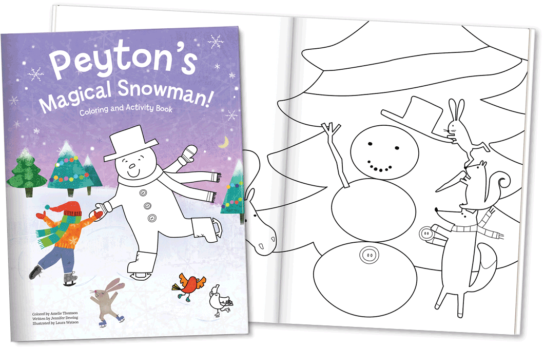 My Magic Snowman Personalized Coloring and Activity Book