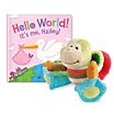 Hello World (Pink) and Monkey Rattle Gift Set