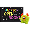 Open This Name Personalized Book and Monster Plush Gift Set