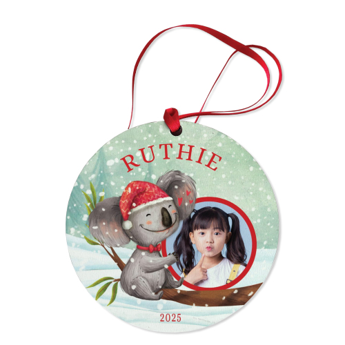 Festive North Pole Personalized Photo Ornament