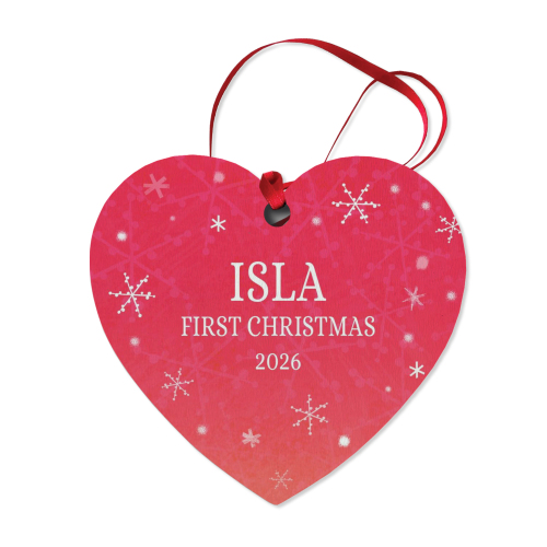 Flurry of Love Personalized Heart Ornament