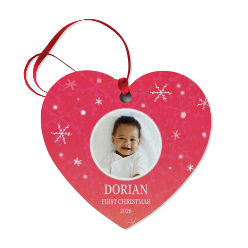 Flurry of Love Personalized Heart Photo Ornament