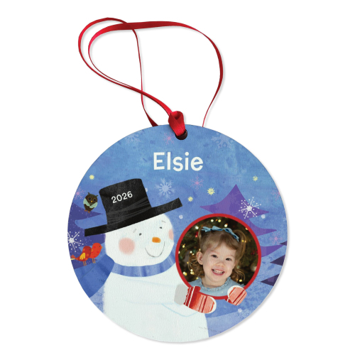 Magical Snowman Personalised Photo Ornament