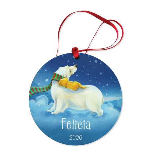 Dreamy Polar Bear Personalized Ornament