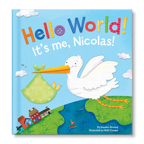 Hello World! Personalized Board Book - Blue