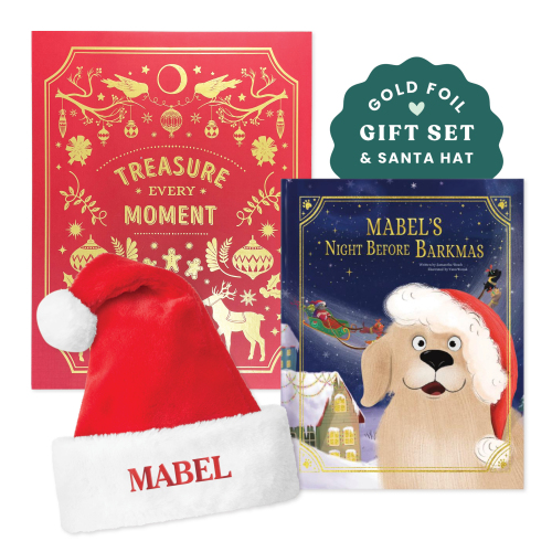 Our Dog’s Night Before Christmas Personalized Book, Christmas Keepsake Box, and Santa Hat 