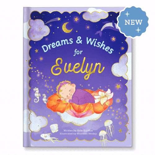 Dreams and Wishes for Baby Personalised Book Gold Foil Edition