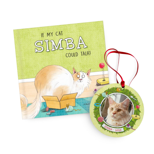 If My Cat Could Talk Personalized Book and Ornament Gift Set