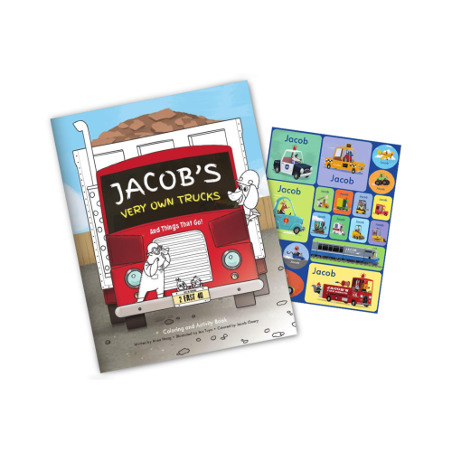 My Very Own Trucks Personalized Coloring Book and Sticker Gift Set