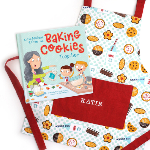 Baking Christmas Cookies Together Personalized Book and Apron Gift Set