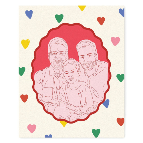 Baby and Dad Personalized Portrait - Color Block