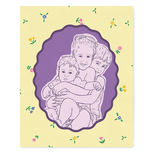 Family Personalized Portrait - Color Block