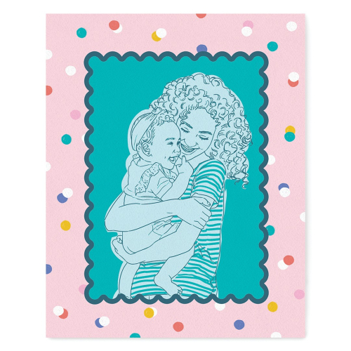 Baby and Mom Personalized Portrait - Color Block