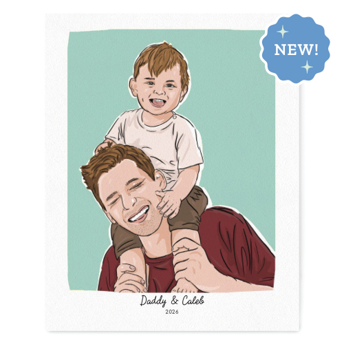 Baby and Dad Personalized Portrait - Traditional