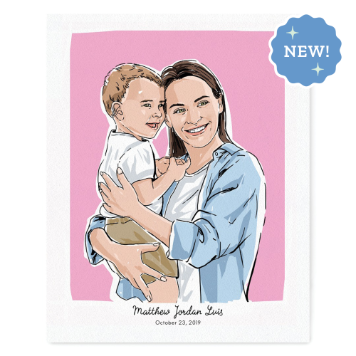 Baby and Mom Personalized Portrait - Traditional