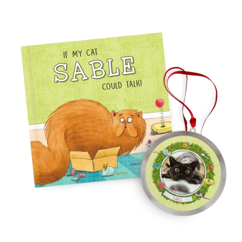 If My Cat Could Talk Personalized Book and Ornament Gift Set