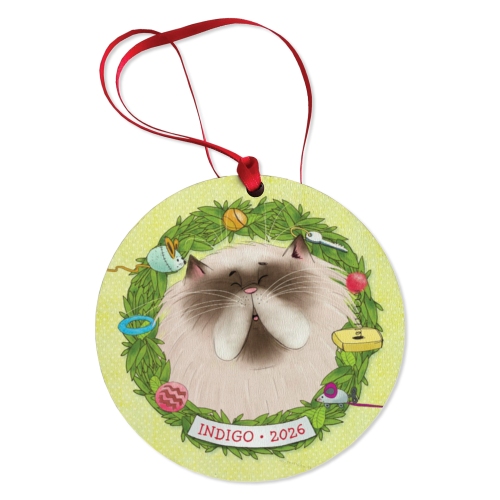 Merry Cat Personalized Ornament