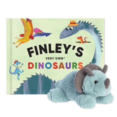 My Very Own Dinosaurs Personalized Book and Triceratops Gift Set