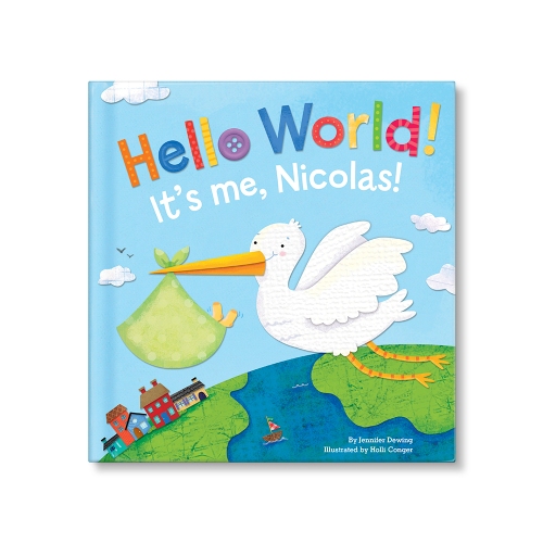 Hello World! Personalised Board Book - Blue
