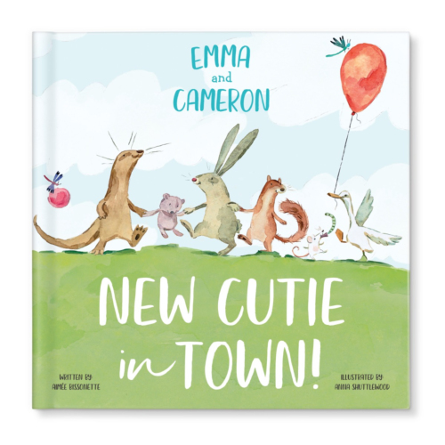 New Cutie in Town for Twins Personalized Book