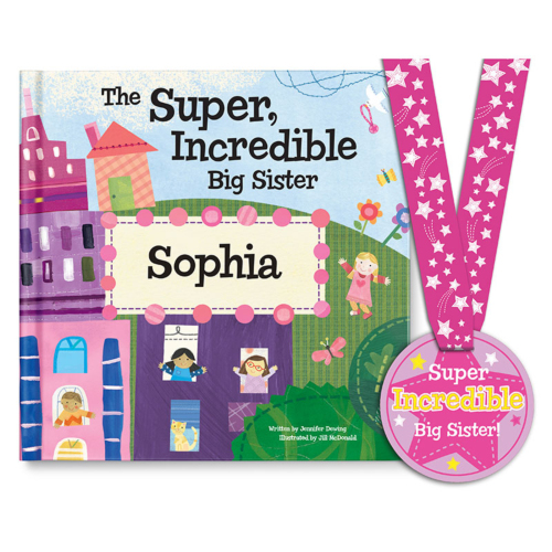 The Super, Incredible Big Sister Personalized Book with Medal