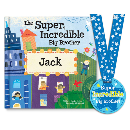 The Super, Incredible Big Brother Personalized Book and Medal