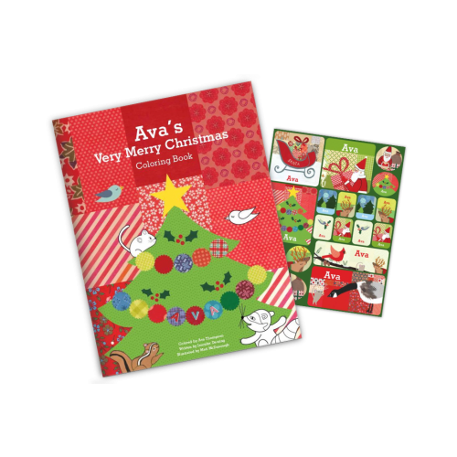 My Very Merry Christmas Personalized Coloring Book and Sticker Gift Set